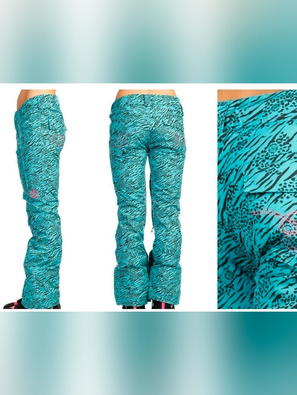 Betty Rides Skinny Pant Wildcat Teal Snowboard Snow Ski Size SMALL $168 NWT - Picture 4 of 7
